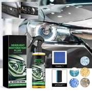 Car Headlight Repair Fluid 100ml - Optical Grade Protector Kit with Sponge \u0026 Towel - Removes Yellowing \u0026 Scratches - Restores Clarity for Enhanced Night Visibility - Waterproof Coating Lasts 3